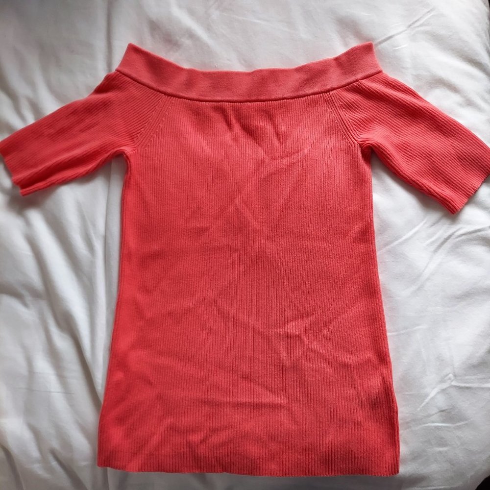 ANTHROPOLOGIE minuet off shoulder ribbed sweater - Picture 4 of 8